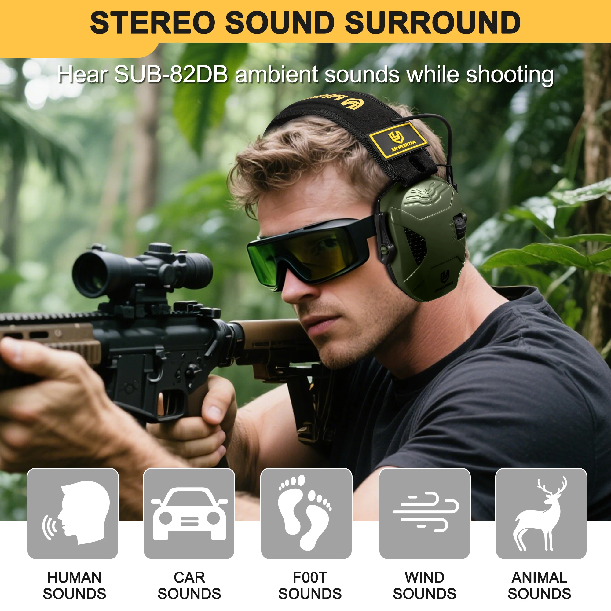 Orejeras electrónicas tácticas para tiro y caza con captación sonido - imagen 4