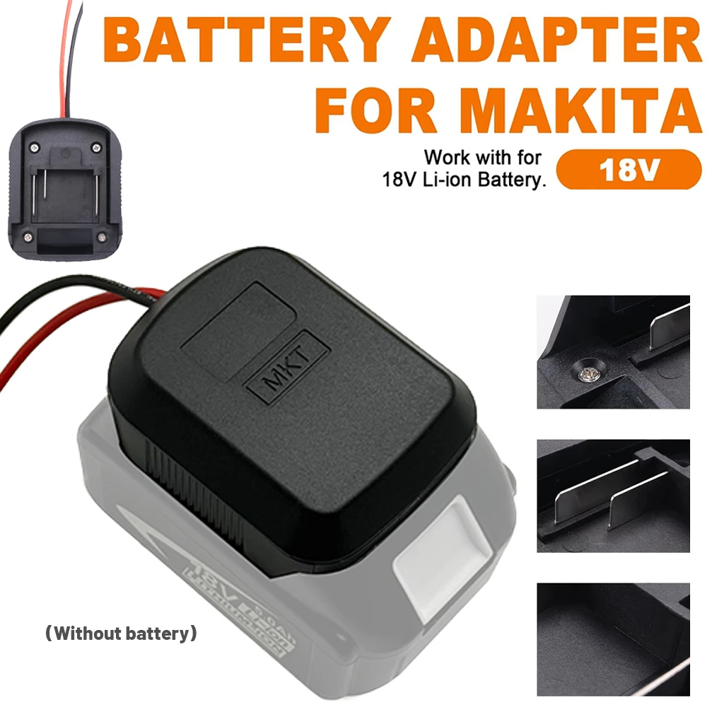 Nuevo soporte de fuente de alimentación externa de batería de iones de litio, adaptador de conector DIY, soporte de base para batería de litio Makita de 18V BL1830 BL1430