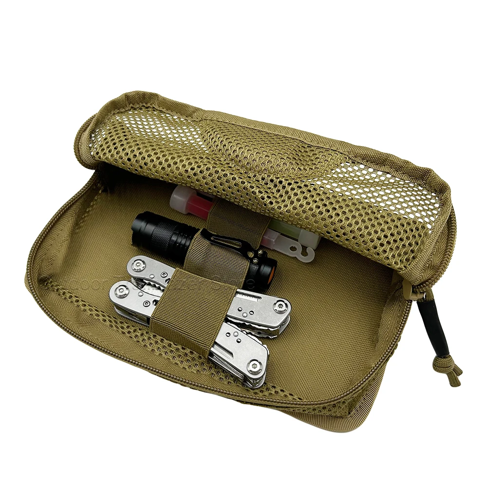 Panel táctico Molle con gancho y bucle, organizador de Panel de inserción, bolsa de malla con cremallera, conjunto para mochila, chaleco de caza, bolsa, accesorios - imagen 4