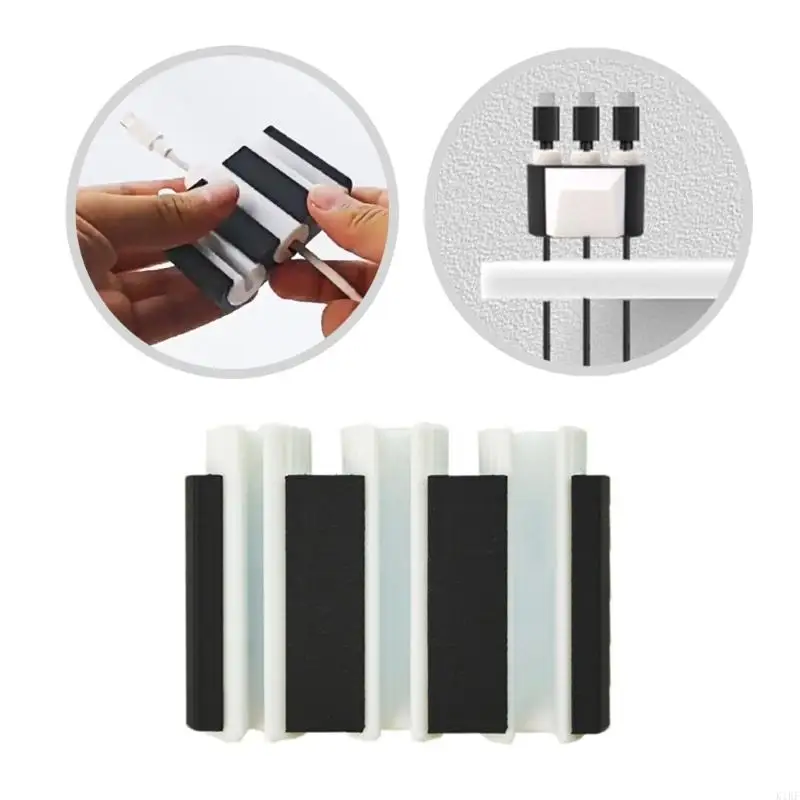 Los organizadores gestión cables ABS aseguran soporte del cable escritorio antislip para oficina K1KF - imagen 2