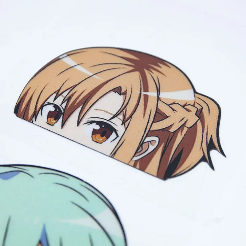 Pegatina de Arte de espada de Anime japonés en línea, Asada Shino Yuuki Asuna, pegatina reflectante para ventana de coche, pegatina de Scooter eléctrico, decoración impermeable - imagen 2