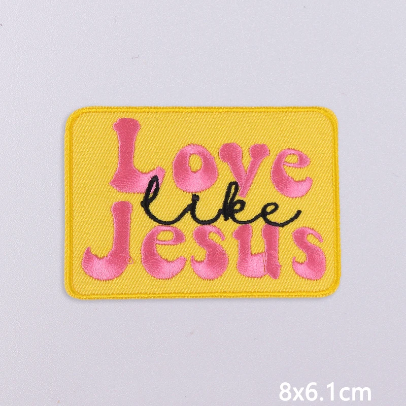 Parche bordado de Jesús, parches para planchar para ropa, parches termoadhesivos para ropa, parche decorativo con apliques de letras/frases - imagen 5
