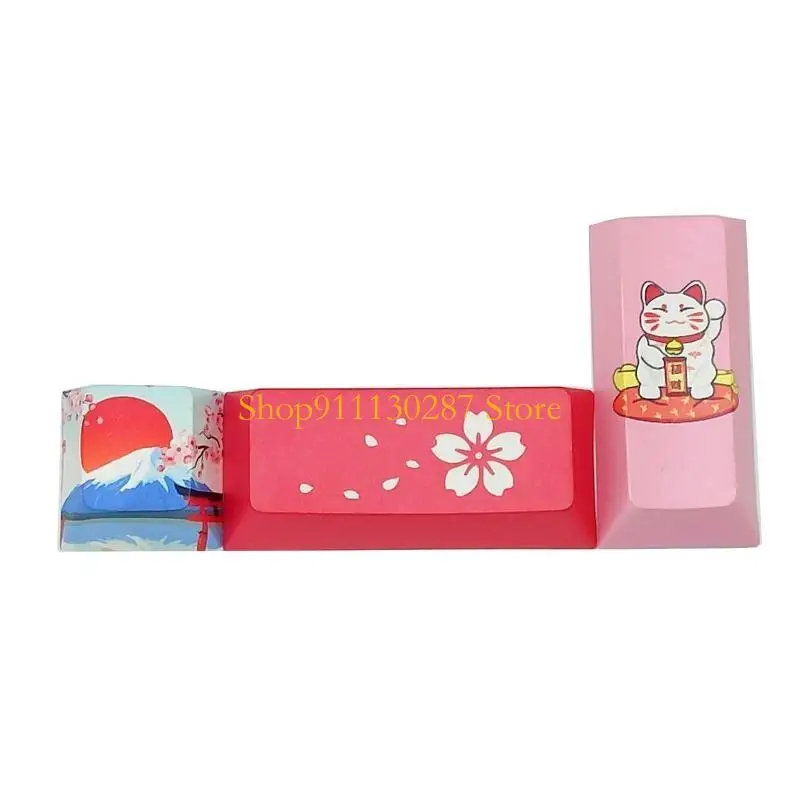 J1HC 3 uds teclas dibujos animados japoneses Anime PBT ESC Enter teclado numérico Enter Keycap mecánico - imagen 5