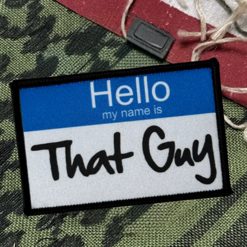 Parche con estampado de texto de Hello, chaleco táctico, sombrero con gancho y bucle, insignia de moral, mochila, pegatinas decorativas, parches para brazalete para ropa - imagen 2