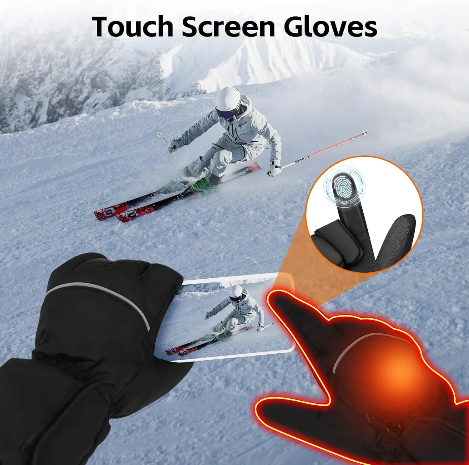Guantes calefactables de caza para hombres y mujeres, guantes térmicos de invierno, guantes calefactores impermeables con pantalla táctil, calentador de manos con batería - imagen 5