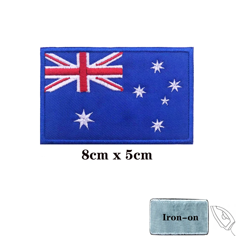 Parches de bandera australiana de Australia, brazalete, parche bordado, gancho, bucle, hierro, insignia bordada, raya militar - imagen 2