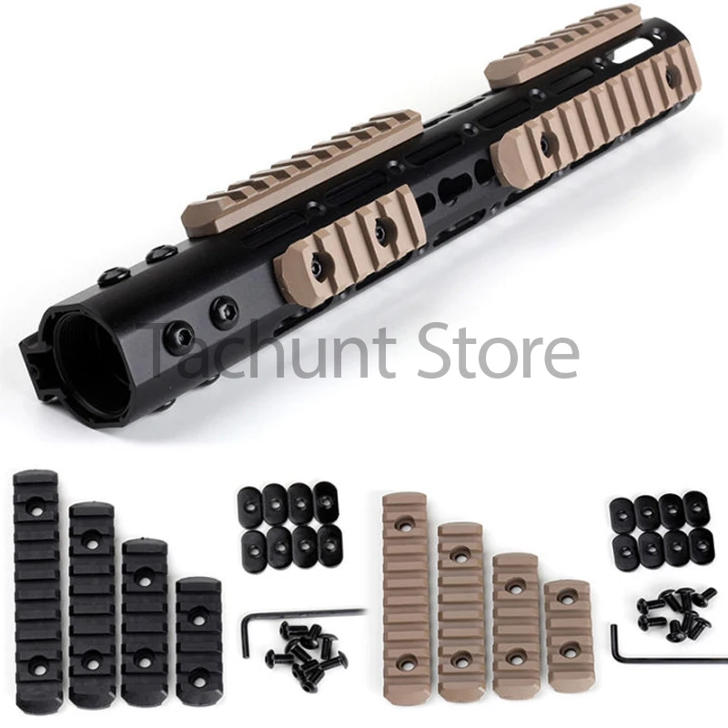 Juego de 4 Rieles Tácticos Moe M-Lok Picatinny de Nailon, Juego de Tuercas en T M-LOK Keymod, Juego de Tornillos M4 M5, 10 Piezas de Riel Picatinny de 20 mm, Riel Rife - imagen 5