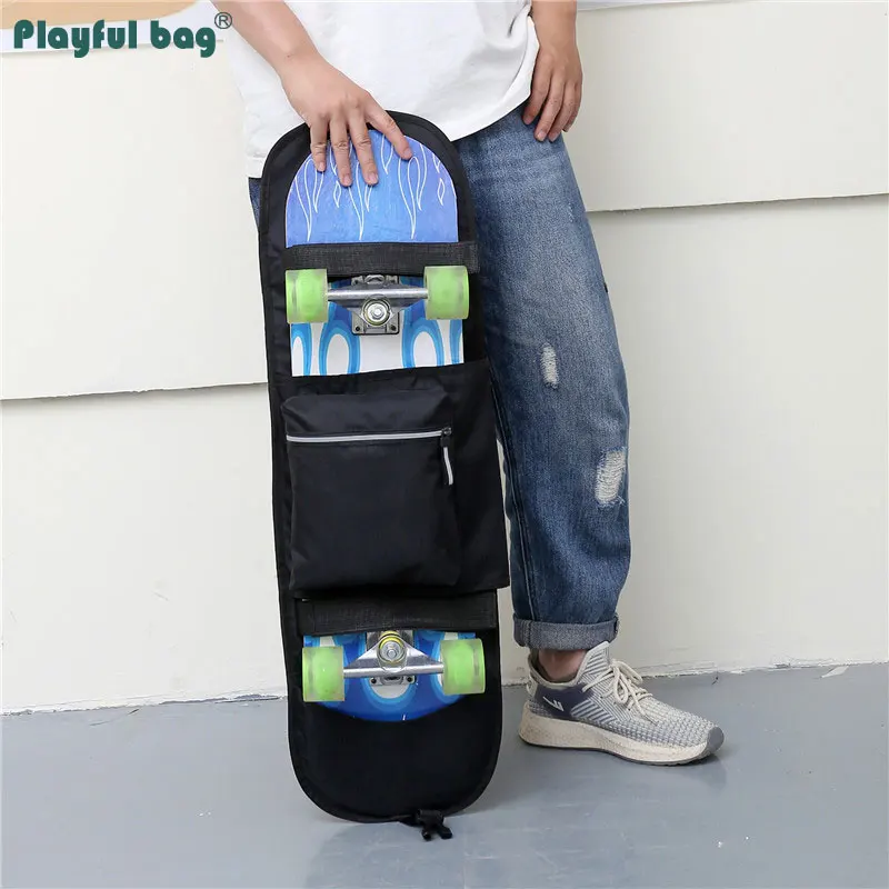 Bolsa para monopatín, Mochila deportiva ligera, reflectante, doble balancín, bolsa para Longboard, resistente al desgaste AMB272 - imagen 4