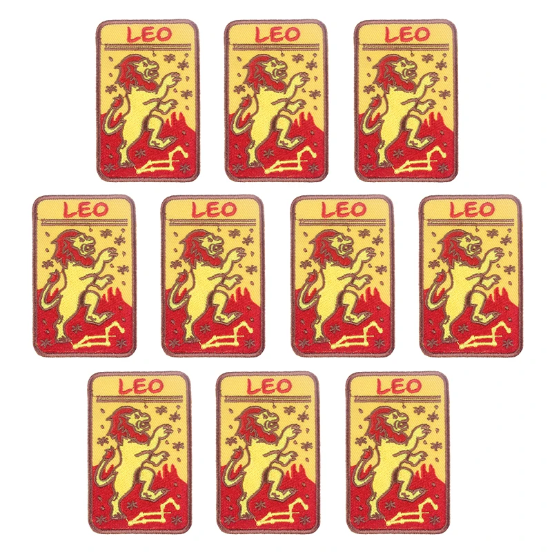 Parches de constelaciones para ropa, parches de Libra para planchar para ropa, parche bordado de Piscis, insignias adhesivas DIY, 10 unids/lote, 12 unidades - imagen 3