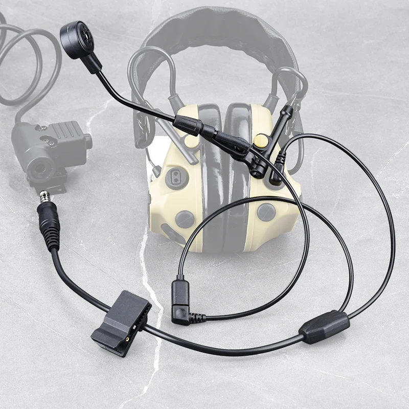 Cable de auriculares de comunicación PTT táctico WADSN, adecuado para auriculares C3, interfaz 7,0, accesorios tácticos de caza PTT - imagen 5
