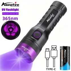 Linterna UV táctica 365nm recargable – Luz negra LED profesional