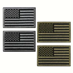 Parches bordados bandera USA verde militar y gris