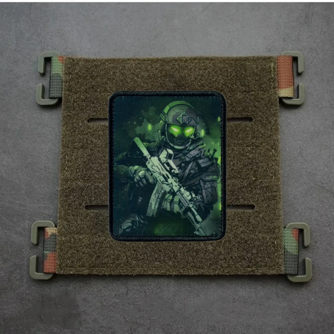 Parche táctico Spawn, insignia de Moral del cuerpo bordado, pegatina de mochila militar, Impresión de gancho, parches de bucle para ropa - imagen 5