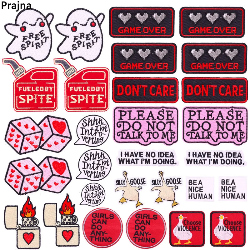 Parche con eslogan Lettrer personalizado, 10 piezas, parches bordados, chaquetas, mochila, coser, DIY, planchar, ropa, Animal