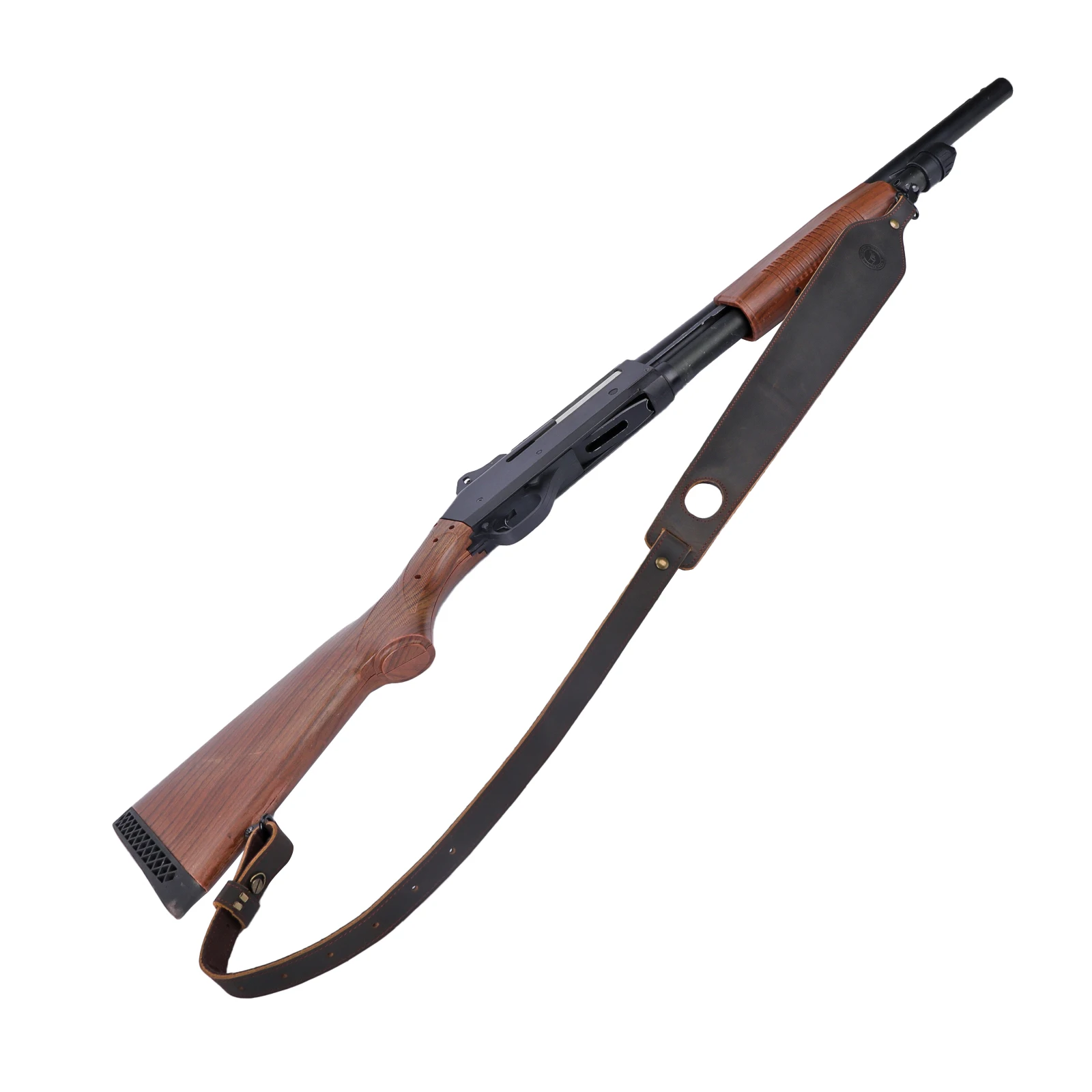 Tourbon Eslinga de cuero para rifle para caza Correa de hombro antideslizante para pistola con giratorios Longitud ajustable 104 cm Reposapiés negro - imagen 4