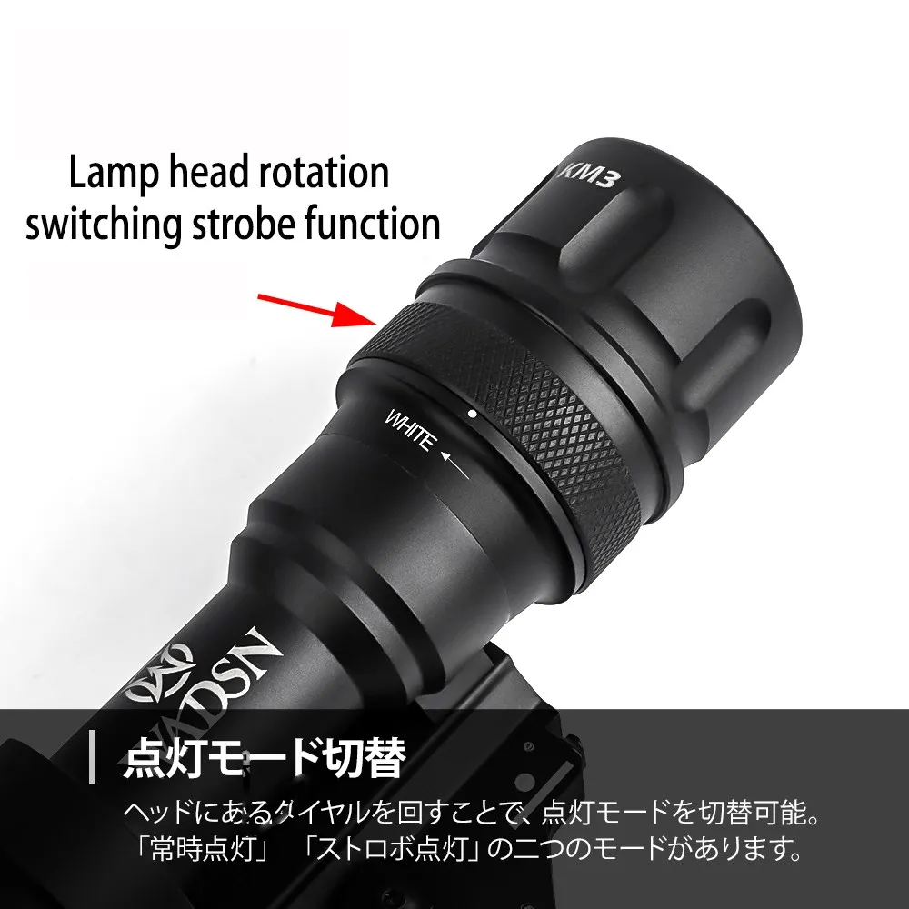 WADSN-linterna M952V Surefir M952v, potente luz estroboscópica LED blanca mejorada, luz de explorador de caza con interruptor de compresión de doble función - imagen 2