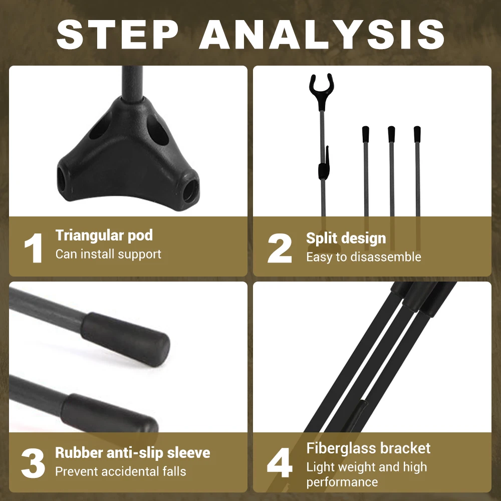 Soporte para trípode de arco, soporte plegable para arco recurvo para arco largo recurvo - imagen 5