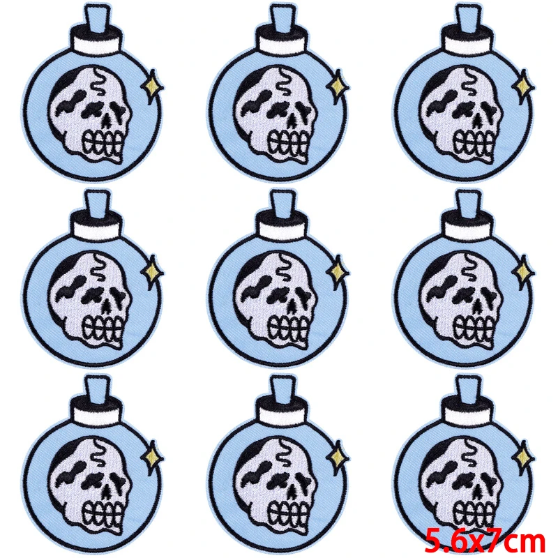 Parches bordados de estilo Punk y Hip Hop, parche Fusible para coser ropa, pegatinas para planchar, insignias, 10 unidades por lote - imagen 5