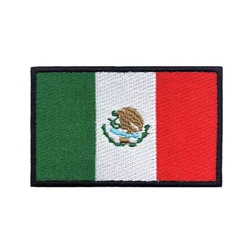 Parche bordado bandera mexicana – Respaldo velcro táctico