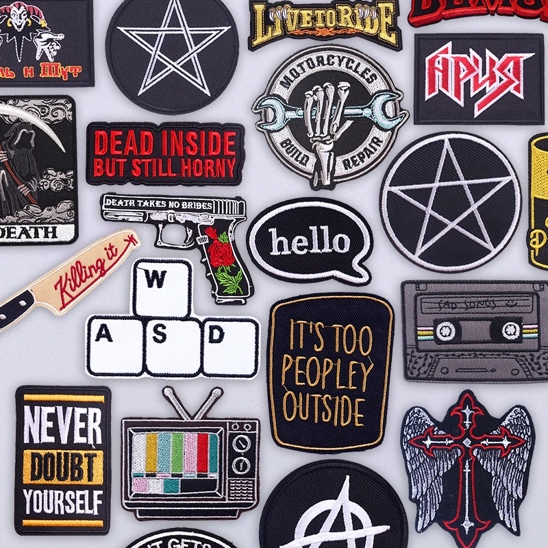 Parche bordado gótico póker Punk - demonio para chaleco o chaqueta