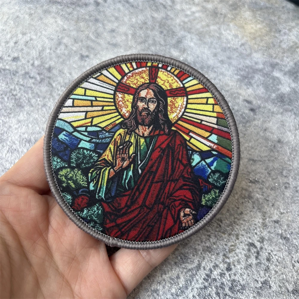 Insignia de moral táctica de Jesús de rescate y supervivencia, emblema militar, pegatina para mochila, parches de gancho y bucle impresos para ropa - imagen 3