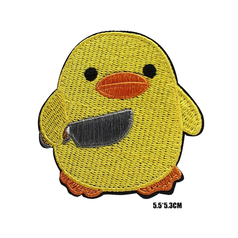 Parches bordados de animales, cuchillo de gato, pato, perro fino, Meme, ganso de La Paz, Rana Angry, 3D, PVC, apliques de goma para gorra de ropa - imagen 4