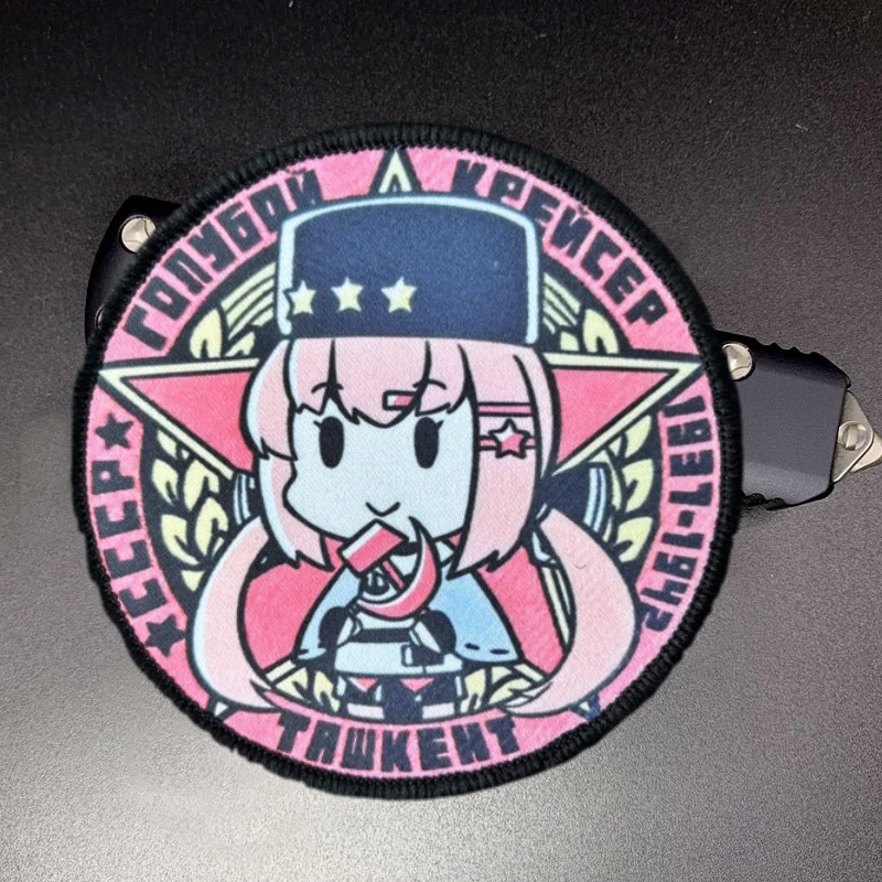 Parche estampado táctico de Chica de Anime para ropa, insignia de moral, parche militar con gancho, pegatinas para mochila, brazalete