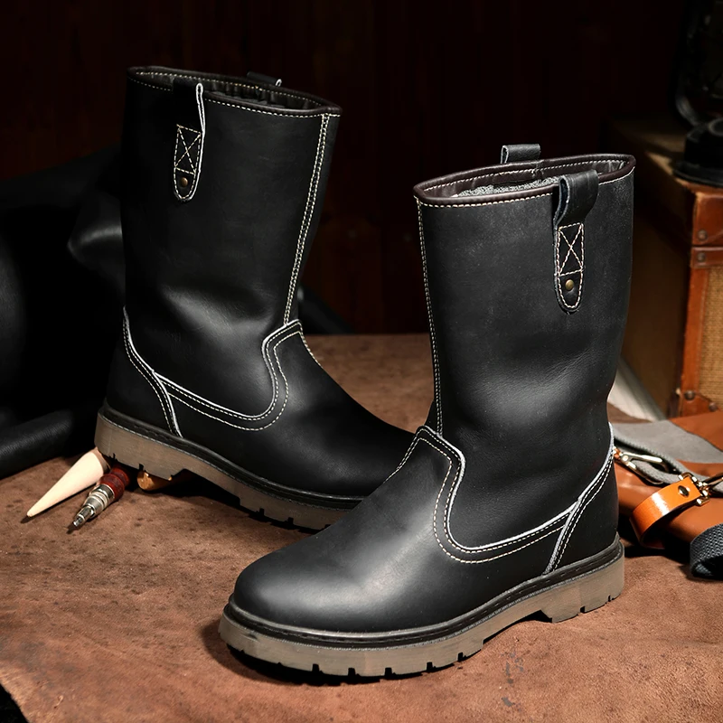 Zapatos de senderismo de cuero de vaca para hombre, botas de caza para nieve, trekking, zapatos tácticos, zapatillas impermeables para combate en el desierto - imagen 5