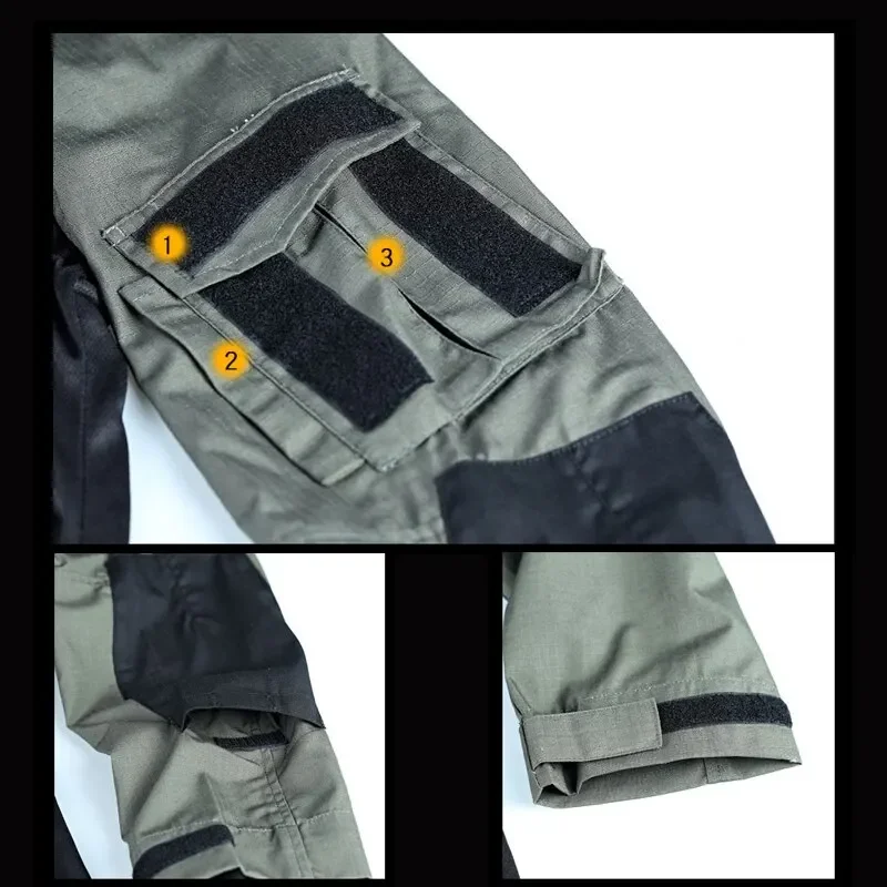 Camiseta de combate multicolor CP Camo para hombre, camisa táctica Airsoft Paintball, ropa de caza para acampar, resistente al desgaste - imagen 5