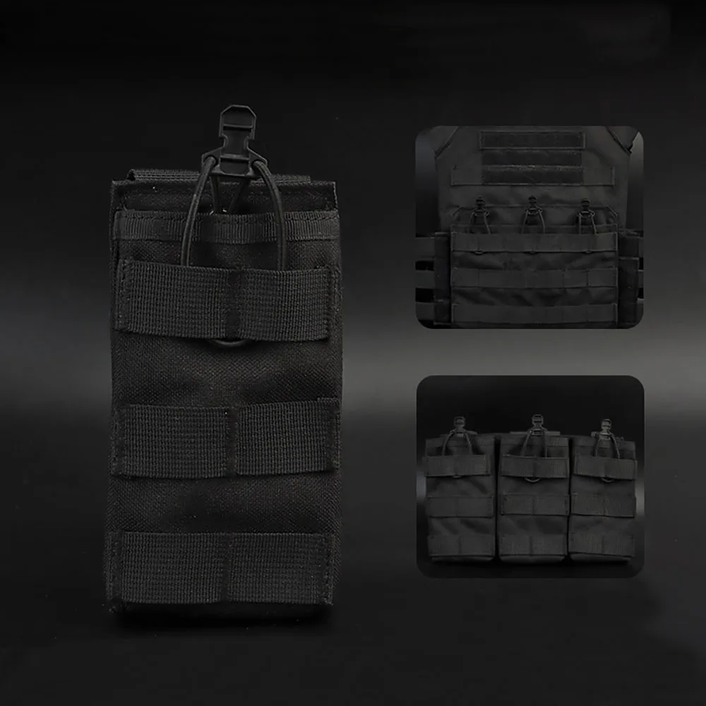 Juego de 4 chaleco táctico, bolsa para revistas SS, goma antideslizante tipo "T", bolsa con lengüeta de extracción rápida, hebilla de seguridad de cuerda elástica - imagen 5