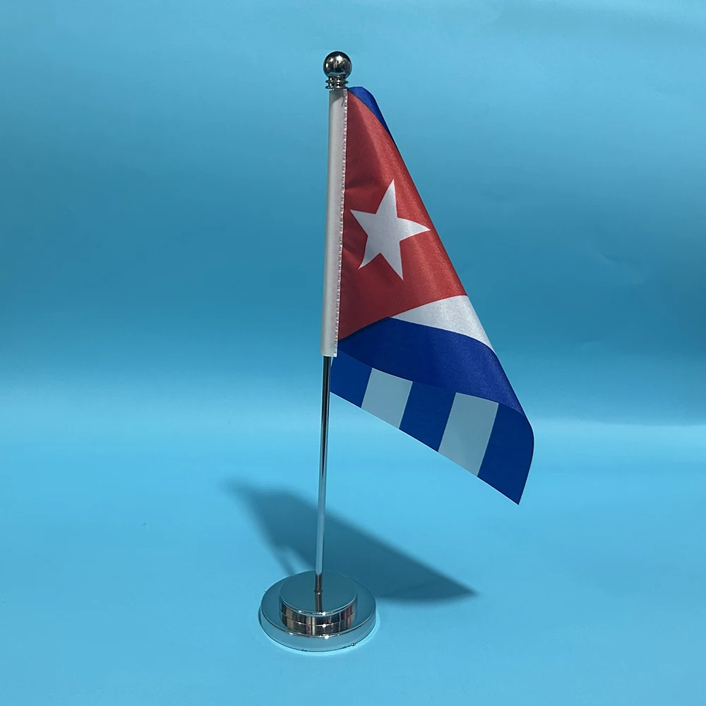 BANDERA DE SKY, bandera de escritorio de oficina de Cuba, 14x21cm, poliéster, bandera nacional de Cuba, pancarta de país, adornos de escritorio, banderas - imagen 4