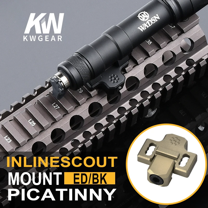 Montaje de explorador en línea Picatinny WADSN Tactical M600 M300, Base de linterna, luz para arma, 20mm, riel Picatinny AR15 Airsoft, accesorios - imagen 4