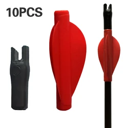 10 Uds. De plumas de flecha de cola de flecha de plástico adecuadas para arco de eje de flecha de 6mm y accesorios de tiro con arco