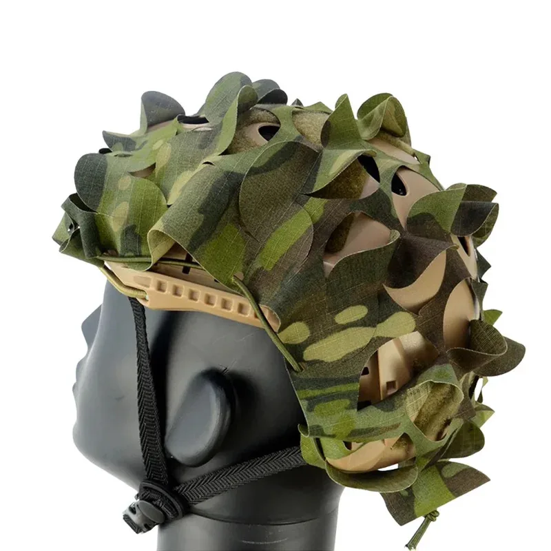 Funda casco camuflaje 3D hojas láser – Cubierta nylon táctica - imagen 4