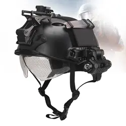 Juego de casco rápido Airsoft, con gafas tácticas, luz y soporte para casco táctico para juego Cs, caza, Paintball, Cosplay