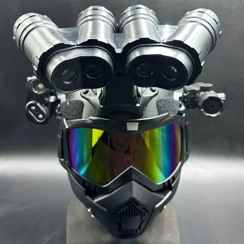 Conjunto de modelo de alta gama de dispositivo de visión nocturna infrarroja, con mascarilla y casco táctico de visión nocturna multipotencia - imagen 2