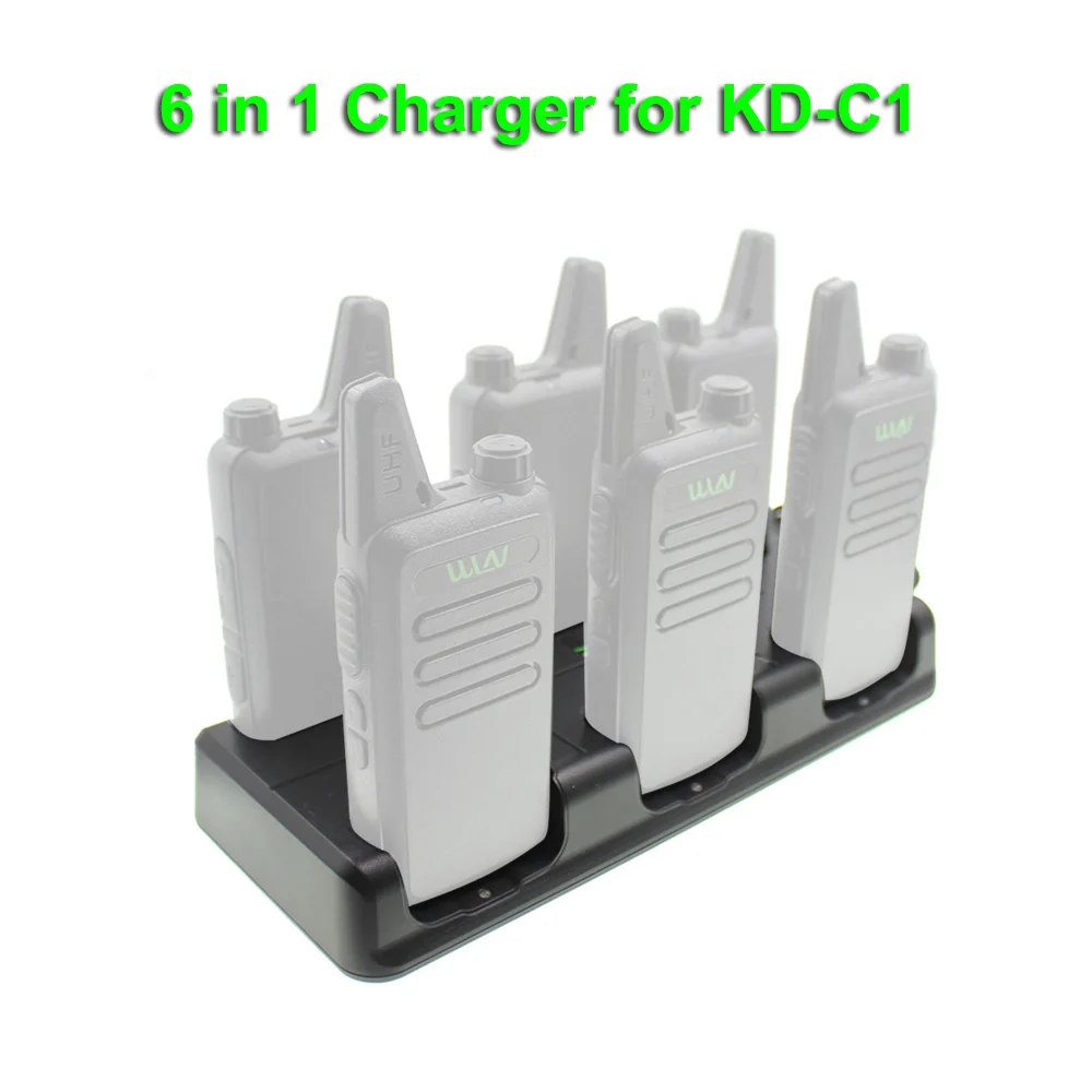 WLN 6 en 1 cargador unidad de radio bidireccional carga para KD-C1 plus KD-C2 seis escritorio - imagen 4