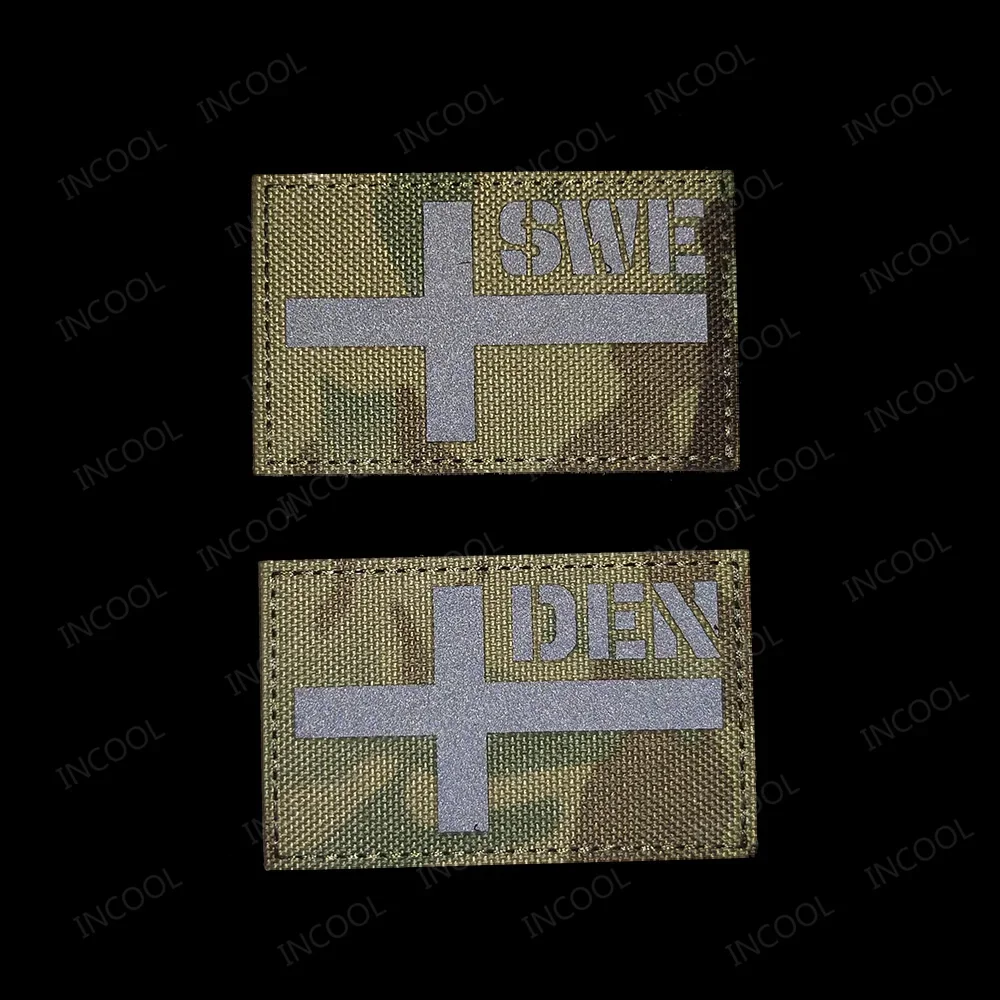 Bandera reflectante del norte de Europa, Suiza, Finlandia, Finlandia, Islandia, Suecia, Dinamarca, Noruega, parche táctico SWE DEN FIN NOR, insignias - imagen 3