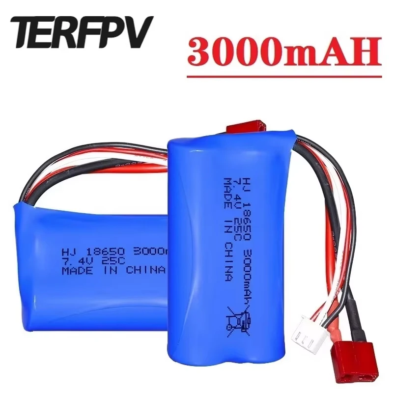 Batería lipo 2S 7.4V 3000mah 18650 para Wltoys 144001   A959-B A969-B A979-B K929-B 12428 12423 10428 Q39 recambios de coche teledirigido