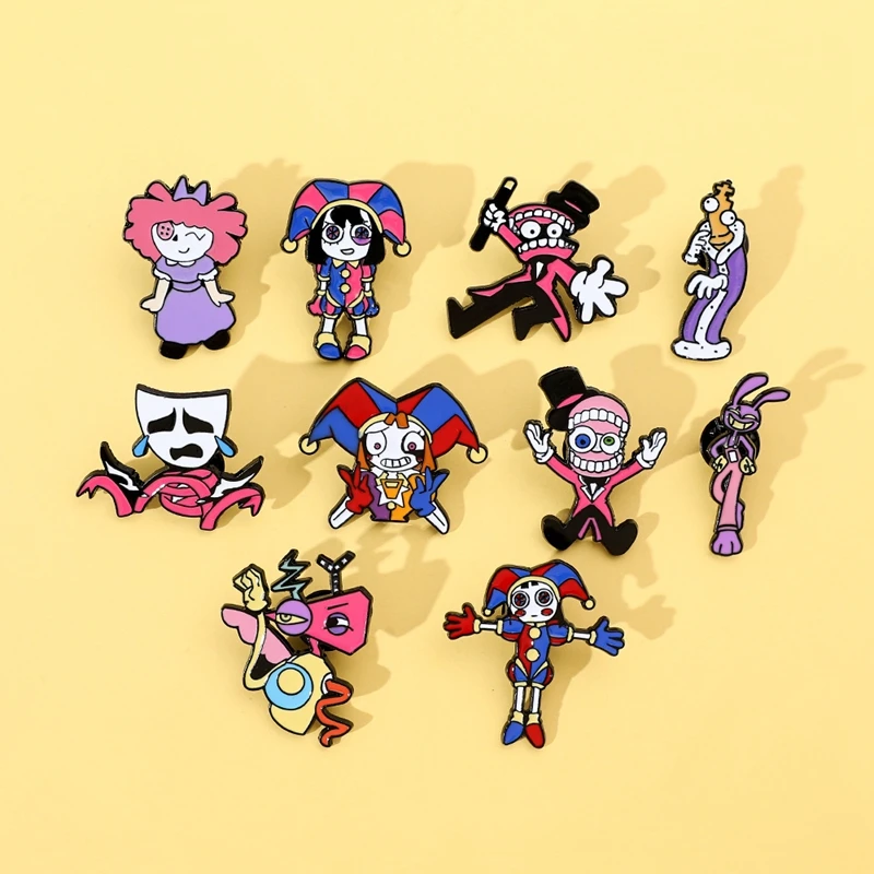 Insignias digitales de circo, broche de personaje de dibujos animados de Anime, lindo Pin esmaltado, mochila, ropa, decoración de Metal, insignia increíble, regalo - imagen 5