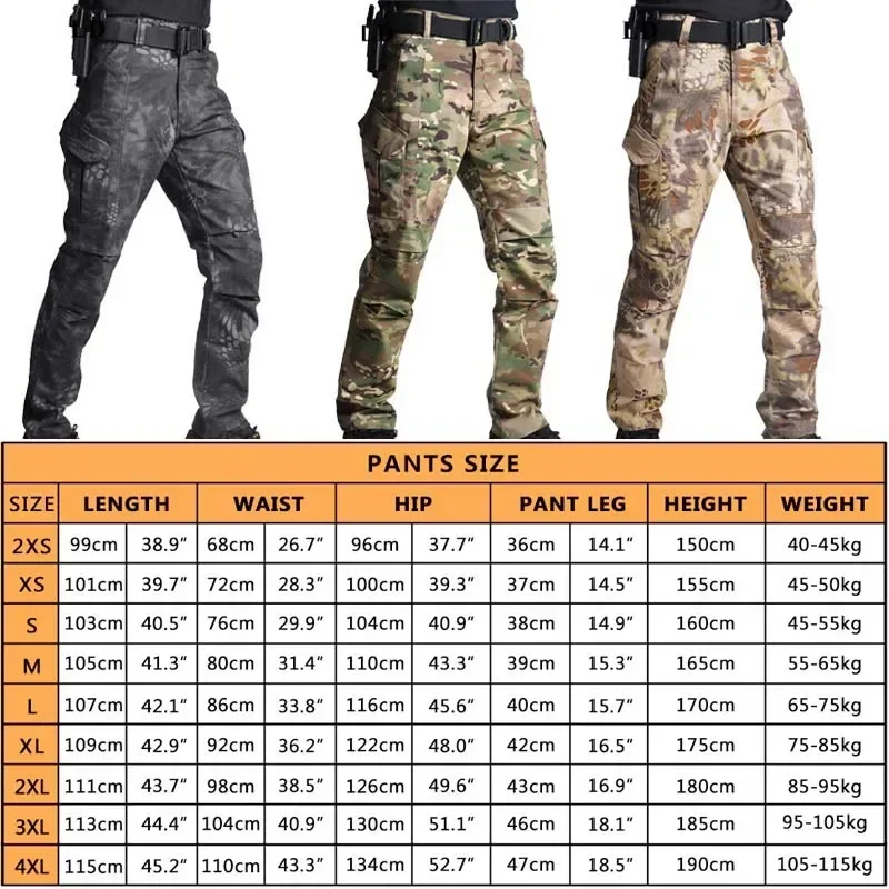 Pantalones tácticos de camuflaje de EE. UU. Para hombre, ropa de trabajo para exteriores, pantalones Cargo Ripstop, pantalones de combate para senderismo, ropa de calle - imagen 4