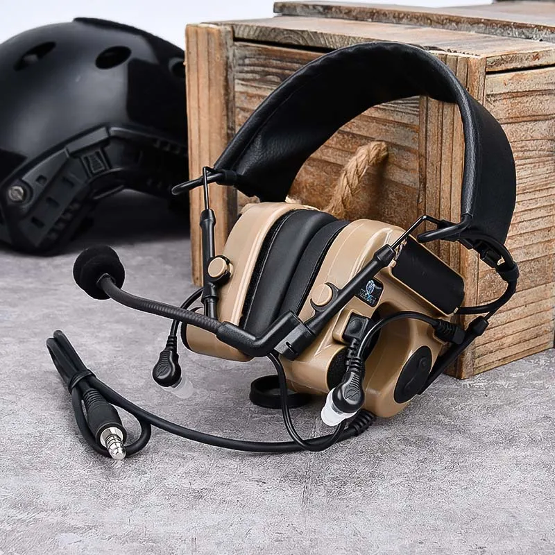 Wadsin táctico c4u auriculares de comunicación recogida de auriculares antiruido auriculares de comunicación de combate al aire libre interfaz estándar PTT 7.0 auriculares antiruido - imagen 2