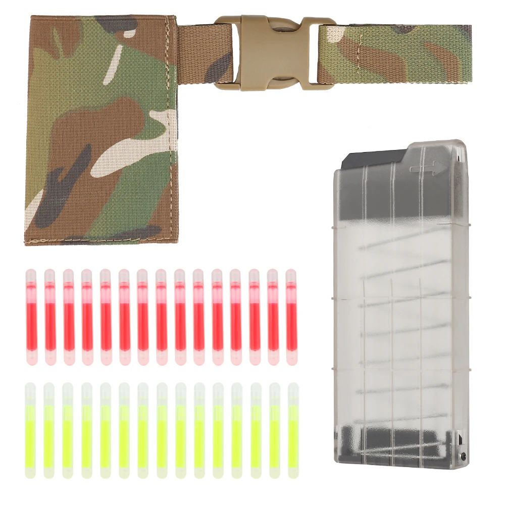 Dispensador de luz de marcado táctico, etiqueta fluorescente montada en cinturón, barras de señal de iluminación brillantes, bolsa elástica, accesorios de caza - imagen 2