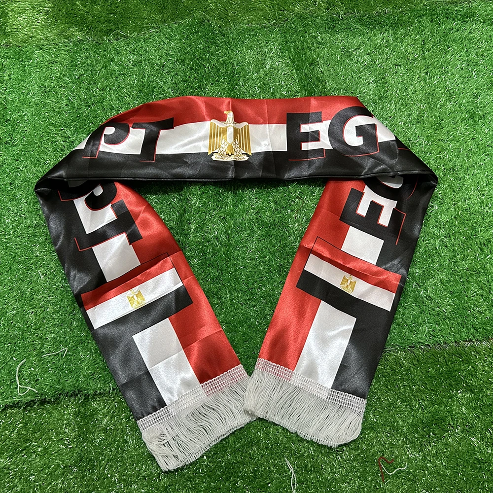 Sky Flag Bufanda Bandera Egipto 2026 Satén con Borlas Fútbol - imagen 4