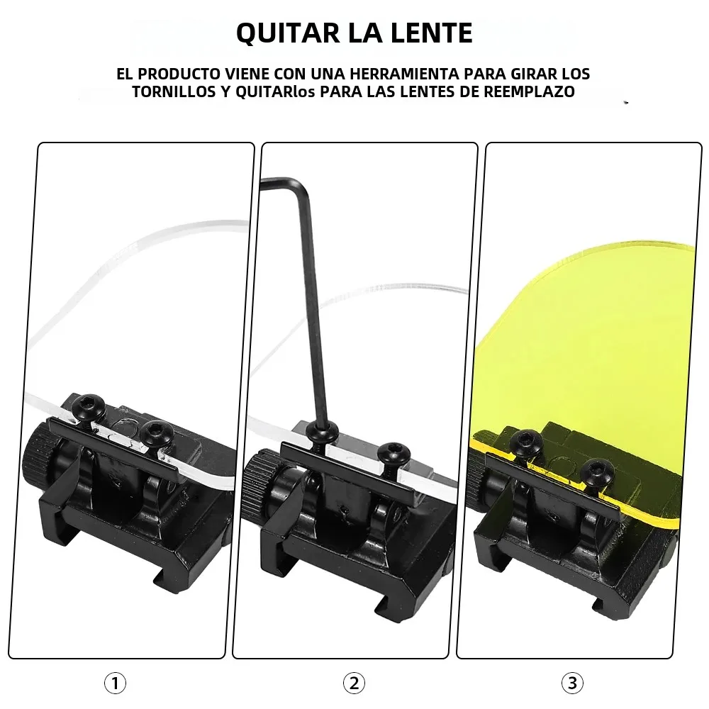 Soporte de alcance abatible táctico, cubierta protectora de lente transparente a prueba de balas, mira telescópica Airsoft, accesorios de mira de punto rojo para caza - imagen 4