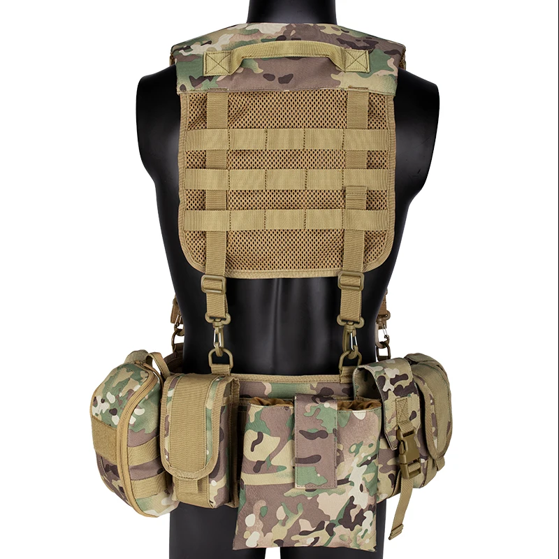 Yakeda-Chaleco táctico para el pecho para hombre, chaleco de caza de camuflaje, chaleco de adiestramiento al aire libre, bolsas Molle Mag, aparejo de pecho táctico - imagen 5