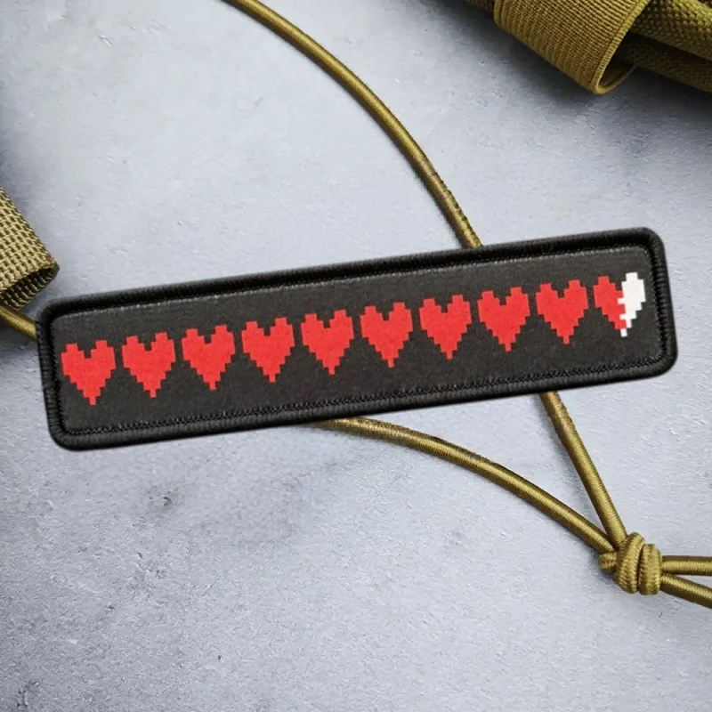 Parche con estampado de corazón de amor de tira larga, chaleco táctico, insignia de moral con gancho y bucle, pegatinas decorativas para mochila, parches para brazalete para ropa - imagen 4