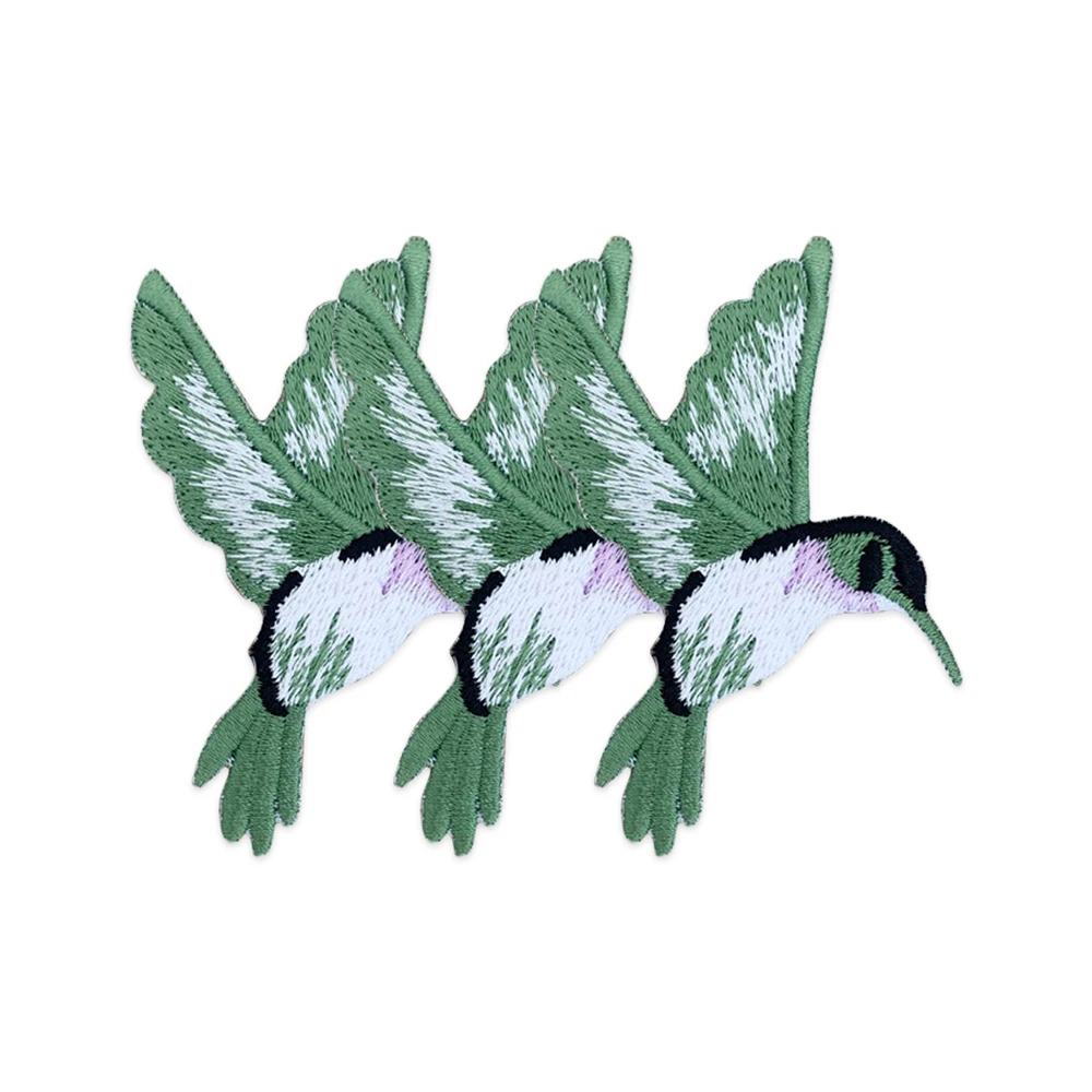 Parches bordados de pájaro verde, parches para planchar, insignias bordadas, apliques para chaquetas, ropa, trajes, bolsos, buena calidad, bonito - imagen 2