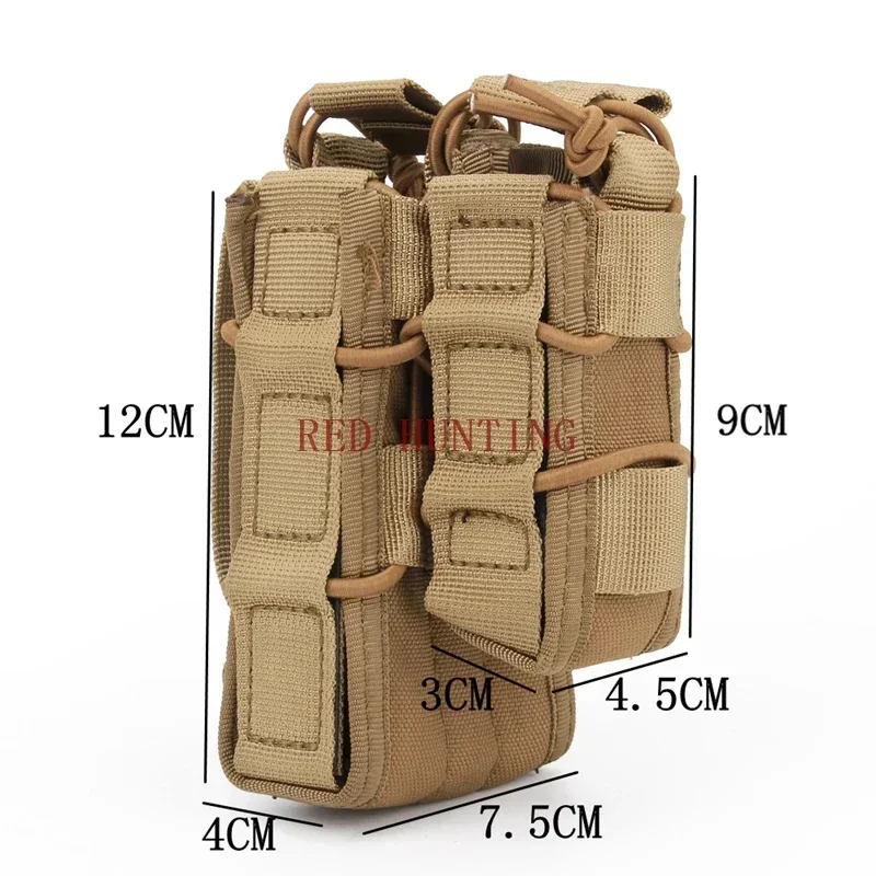 Bolsa táctica Molle para revistas, bolsa de almacenamiento de doble capa de nailon 1000D, estuche para munición, accesorios de caza, bolsa Molle - imagen 2