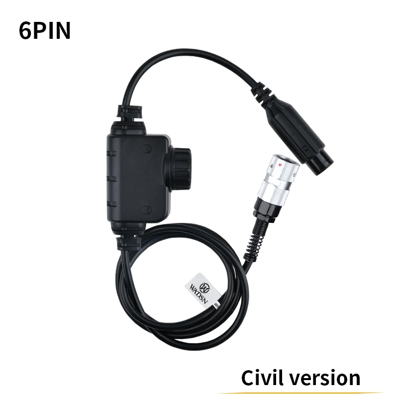 Accesorios tácticos PTT Conector de 6 pines Kenwood para auricular militar Baofeng Cable de transmisión por presión U94 Airsoft